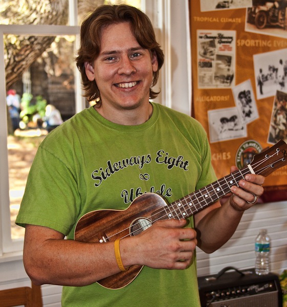 Andy Gibson with one of his sweet ukeleles